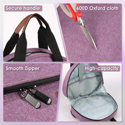 Purple Multi-Compartment Embroidery Bag - Keep Your Projects Organized