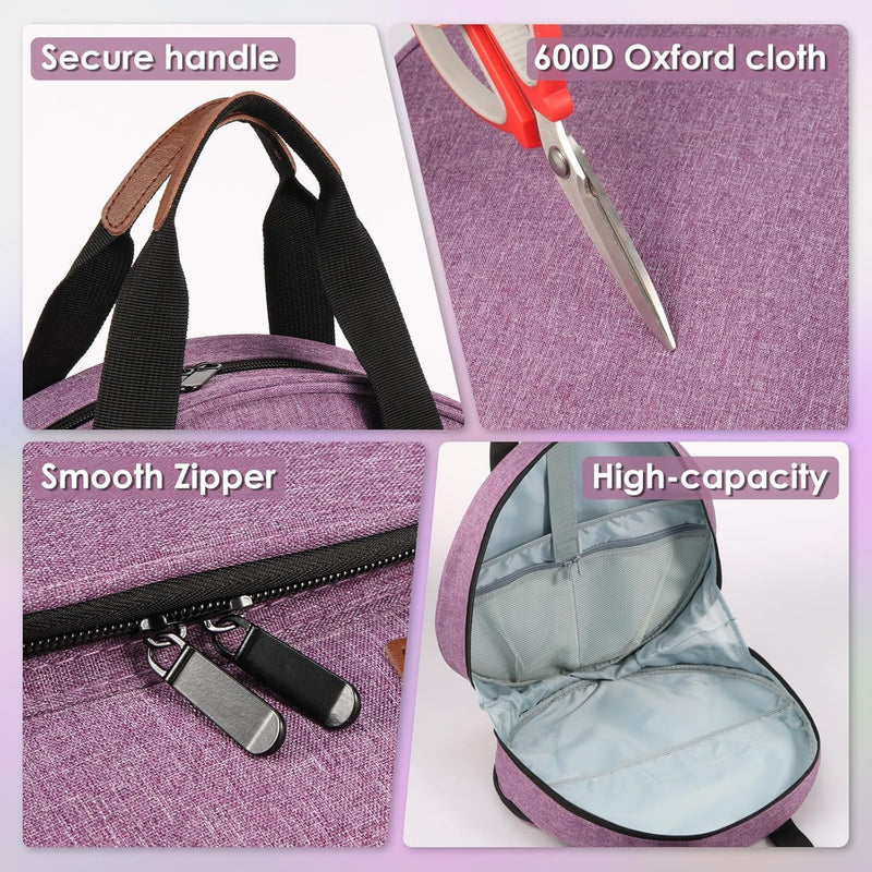 Purple Multi-Compartment Embroidery Bag - Keep Your Projects Organized