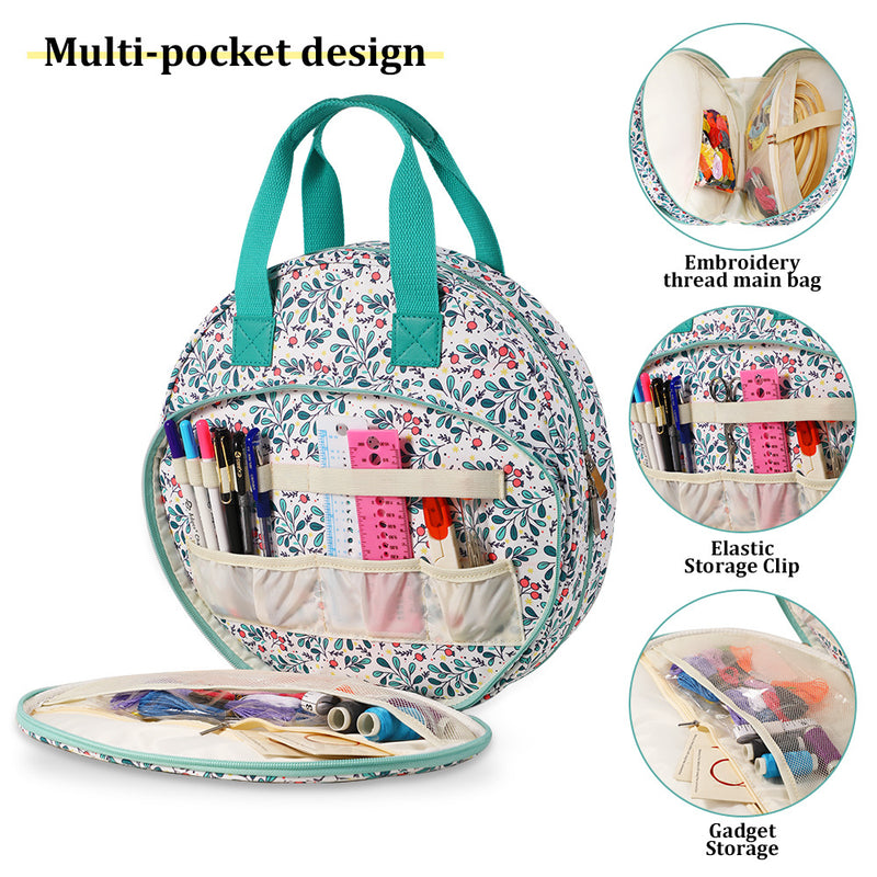 Purple Multi-Compartment Embroidery Bag - Keep Your Projects Organized