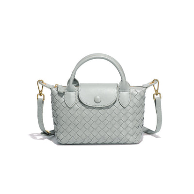 Agate Gray Woven Shoulder Bag - Stylish Dumpling Bag, Simple and Versatile Crossbody for Women
