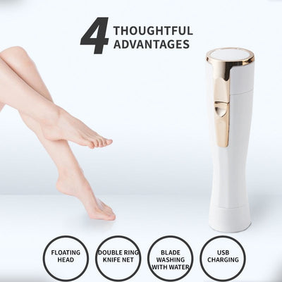Rose Gold Electric Shaver for Women - Painless Hair Remover with USB Charging