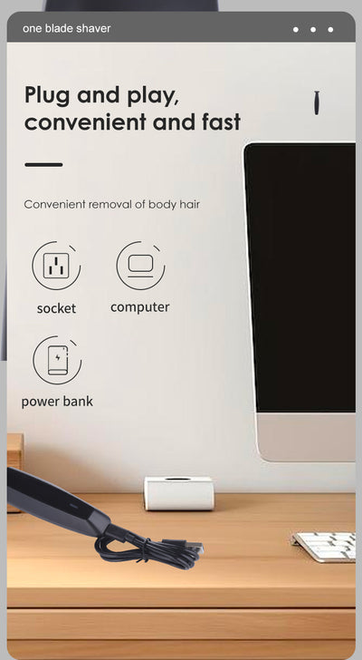 One Blade Electric Shaver for Men - Safe for Sensitive Areas, Wet/Dry Use