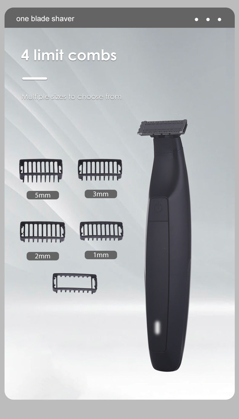 One Blade Electric Shaver for Men - Safe for Sensitive Areas, Wet/Dry Use