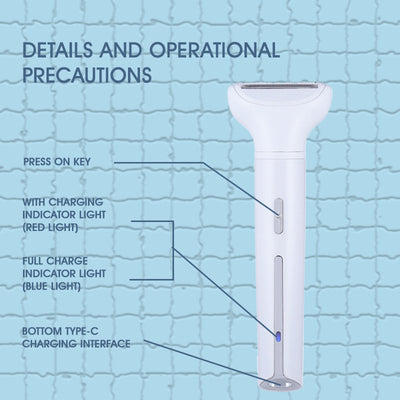 White 5-in-1 Electric Shaver for Women - Versatile Hair Remover for Face & Body