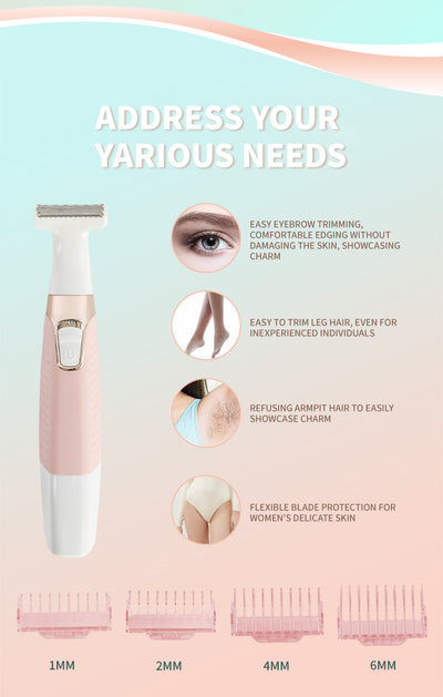 Pink Electric Shaver for Women - USB Rechargeable, Painless Hair Removal