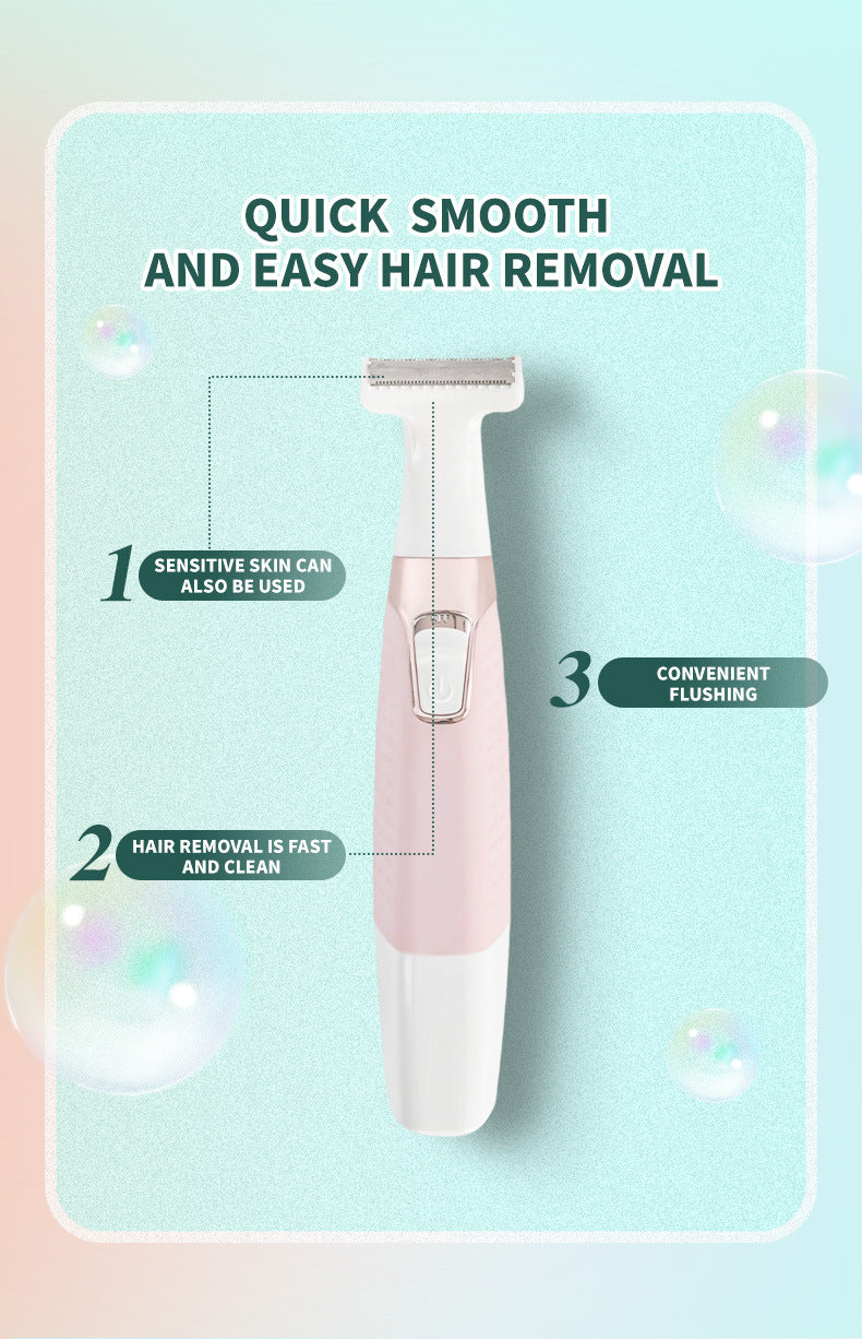 Pink Electric Shaver for Women - USB Rechargeable, Painless Hair Removal