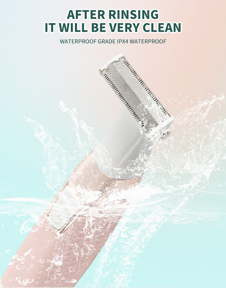 Pink Electric Shaver for Women - USB Rechargeable, Painless Hair Removal