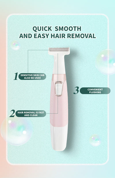 Orange Electric Shaver for Women - USB Rechargeable, Painless Hair Removal