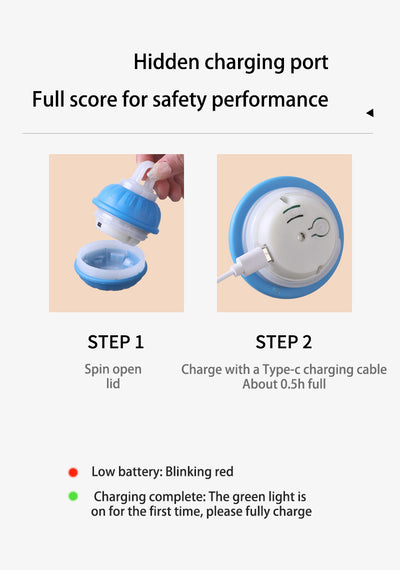 Blue 2-pcs Interactive Dog Toy - Self-Moving Ball with Rope, Boredom Buster (With Bird Calls)