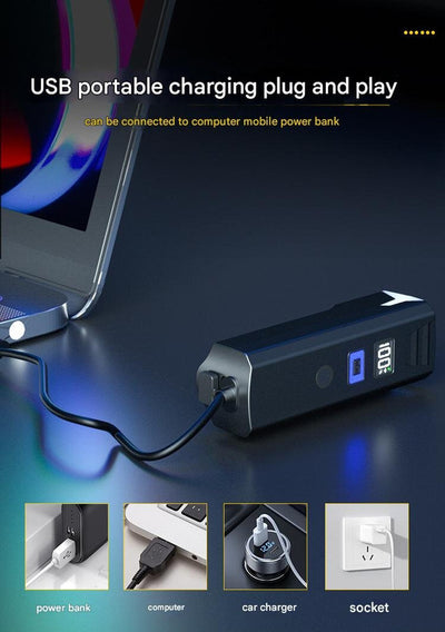 Bike Headlight - Rechargeable LED Bicycle Front Light, 85° Floodlight (Battery Display Model)