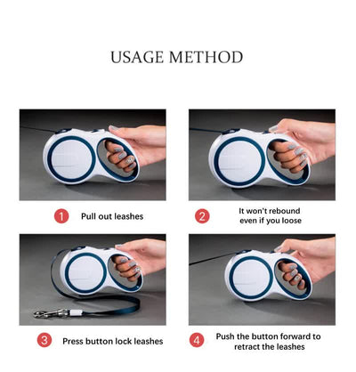 Wine Red 3M Pet Leash Retractable - Tangle-Free, Extendable Pet Leash for Walking