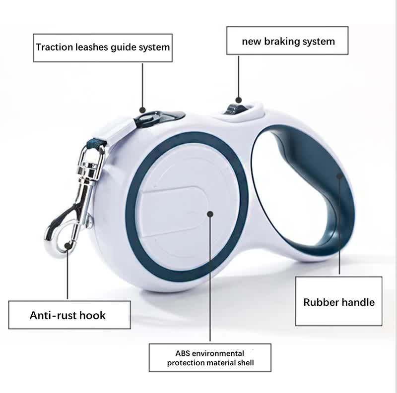 Dark Blue 3M Pet Leash Retractable - Tangle-Free, Extendable Pet Leash for Walking