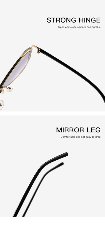 2-PCS Gold frame double green Oversized Aviator Sunglasses - Unique Cutout Design