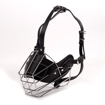 Black Metal Basket Dog Muzzle - Anti-Bite & Anti-Barking - XL