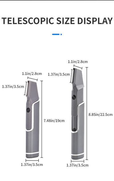 Grey Men's electric hair trimmer with retractable design and USB charging