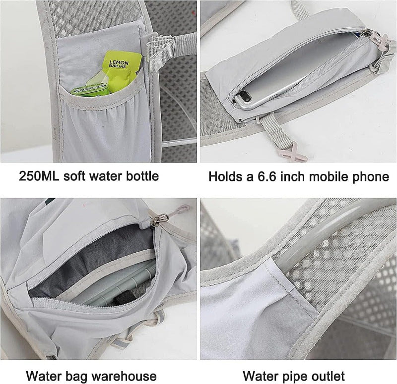 Black Lightweight Hydration Vest Pack - Breathable Running & Cycling Backpack
