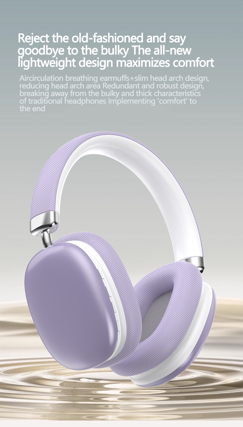 Pink Wireless Bluetooth Headphones - Over-Ear, Deep Bass, Foldable, Long Battery Life