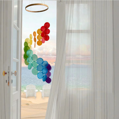 Blue Bohemian Seashell Wind Chime - Dream Catcher Hanging Decor for Home