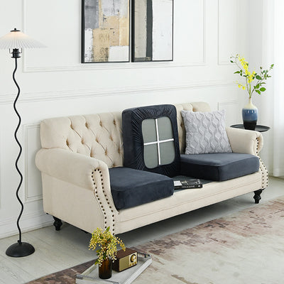 2 Pcs Dark Grey Elegant Polyester Sofa Cover - Full Protection Against Cat Scratches & Wear