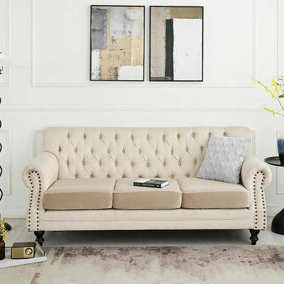 2 Pcs Yellow Elegant Polyester Sofa Cover - Full Protection Against Cat Scratches & Wear