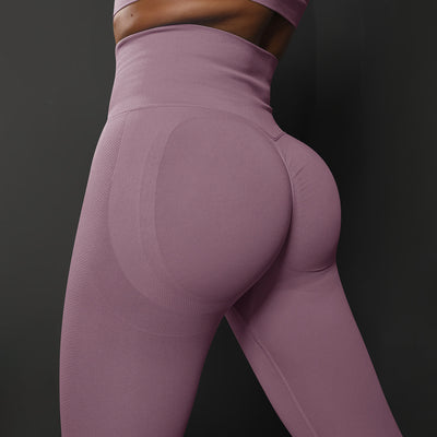 Size M Light Purple Seamless High-Waisted Yoga Pants for Women - Lift Workout Leggings for Running, Gym, and Fitness