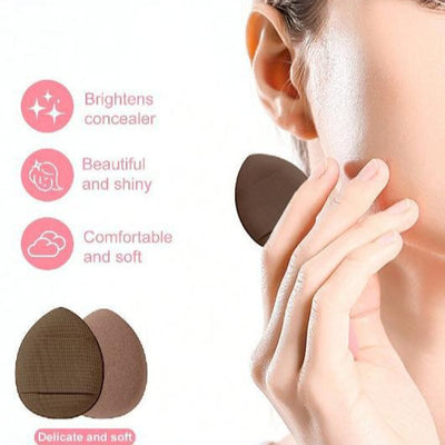 3 * Brown 20 Sets Makeup Sponge Set - Flannel Headband, Crystal Velvet Puffs, Non-Latex Beauty Blenders for Flawless Application