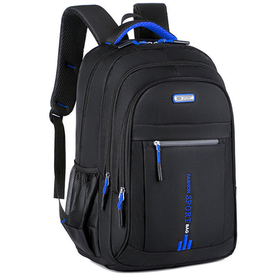 Black And Blue Large Capacity Business Backpack for Men and Women - Waterproof Laptop School Bag with Breathable Design