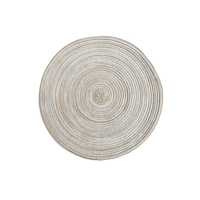 8 Pcs Begie Woven Round Placemat - Non-Slip, Heat-Resistant Dining Table Mat,  30cm