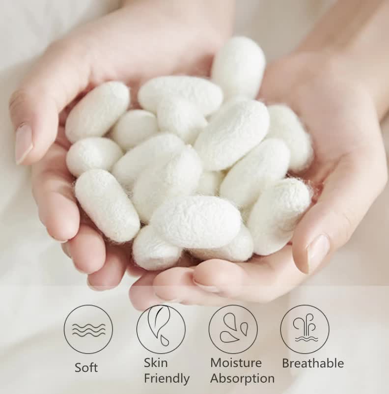 Size L White French Style Mulberry Silk Wireless Bralette - Triangle Cup Anti-Sagging Bra for Fuller Busts, Lightweight Comfort