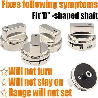 2 Pcs Silver AEZ73453509 Oven Stove Knob Assembly - Stainless Steel Replacement for AEZ72909008, Easy Install & Durable Upgrade