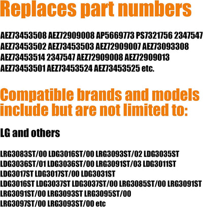 2 Pcs Silver AEZ73453509 Oven Stove Knob Assembly - Stainless Steel Replacement for AEZ72909008, Easy Install & Durable Upgrade