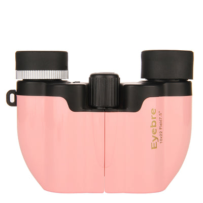 Pink 10x22 Compact Binoculars for Adults - High Definition Lightweight Telescope for Hiking, Travel, and Concerts