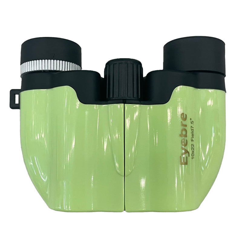 Green 10x22 Compact Binoculars for Adults - High Definition Lightweight Telescope for Hiking, Travel, and Concerts