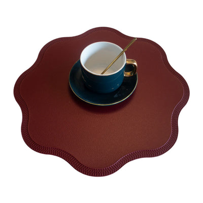 Orange Nordic Style Faux Leather Placemats Set of 4 - Heat-Resistant Waterproof Table Mats 38x38cm(cutlery not included)