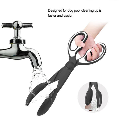 2 Pcs Black Pet Poop Scooper with Long Handle - Durable Plastic Waste Picker for Dogs and Cats