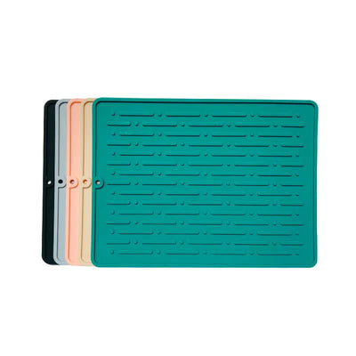 30*14.5CM Pink Silicone Draining Mat 4-Pack - Heat-Resistant Non-Slip Kitchen and Bathroom Pad for Cups and Utensils