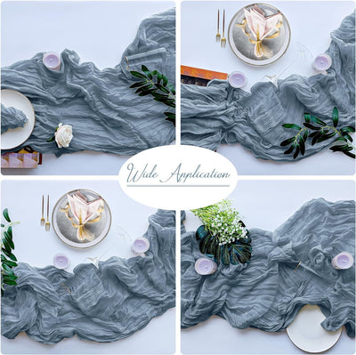 Yellow Bohemian Gauze Table Runner 2-Pack - Polyester Fabric for Party and Birthday Table Decor