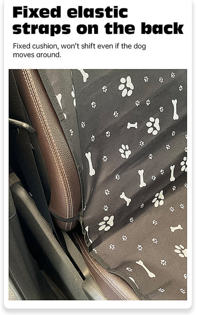 4 Pcs Black with Paw Waterproof Pet Car Seat Cover - Scratch-Resistant Oxford Cloth  for Dogs and Cats (106 x 49 cm)