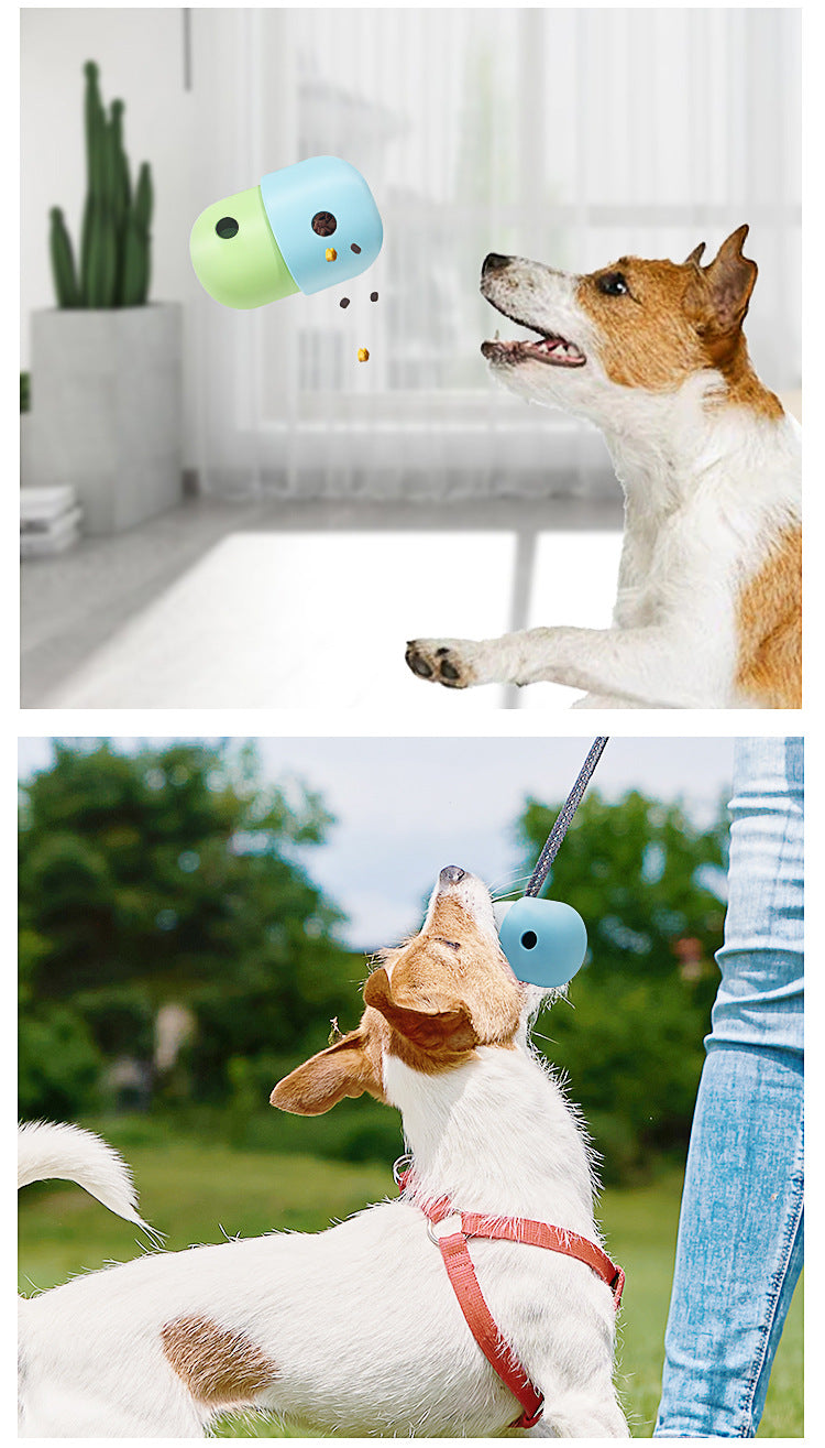 2 Pcs Green And Blue Interactive Pet Treat Dispensing Ball - Food-Grade Silicone Rolling Toy for Dogs with 1.5 cm Leakage Hole