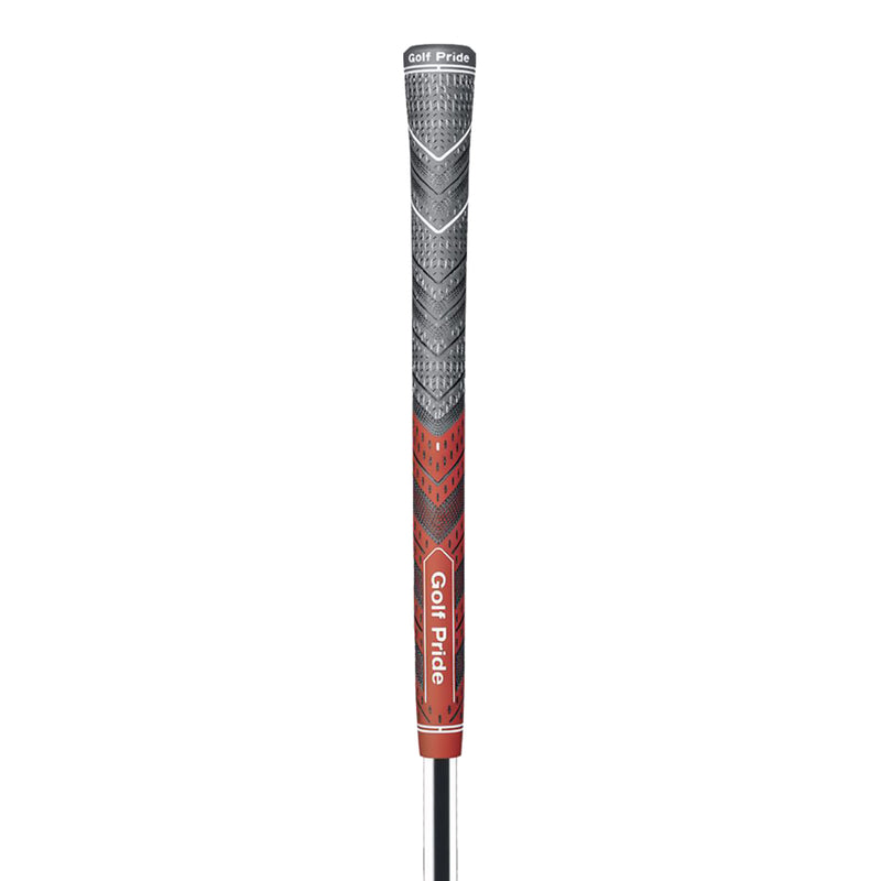 2 Pcs Red MCC PLUS4 Midsize Golf Grip - Rubber and Cotton Thread Hybrid, 265 mm, 72g, Core 60