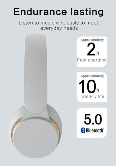 Red Wireless Bluetooth Headphones with Noise Reduction - Heavy Bass, Long Battery Life, TF Card Support