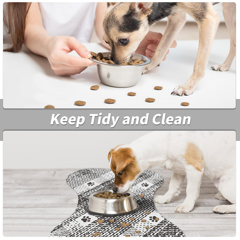 Brown And White Pet Feeding Mat 45x60cm - Anti-Slip, Durable Diatom Mud Mat for Dogs and Cats, Easy to Clean