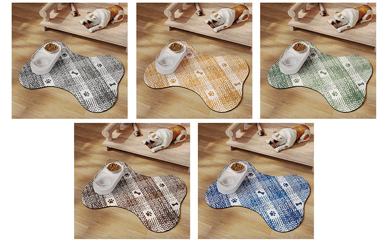 Blue And White Pet Feeding Mat 45x60cm - Anti-Slip, Durable Diatom Mud Mat for Dogs and Cats, Easy to Clean