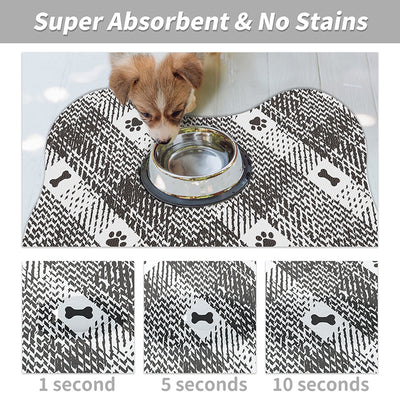 Brown And White Pet Feeding Mat 50x70cm - Anti-Slip, Durable Diatom Mud Mat for Dogs and Cats, Easy to Clean