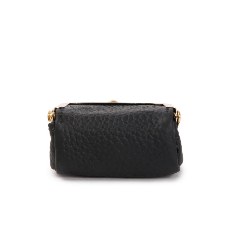 Navy Blue Mini Jewelry Pouch - Compact PU Leather Coin Purse for Earrings, Rings, and Necklaces, 6.5x5x3.5cm