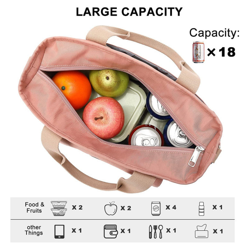 Green Spacious Insulated Lunch Bag - Wide Open Design, Removable Strap, Side Water Bottle Pockets - Perfect for Work, Picnic & Travel