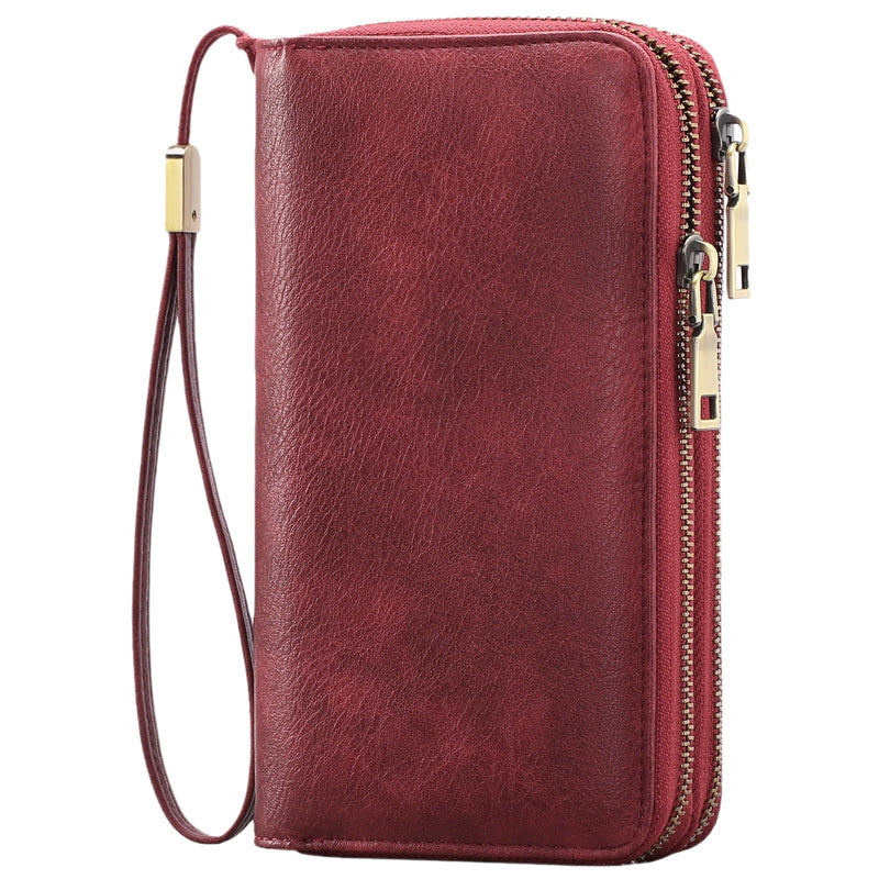 Red Double Zipper Women&