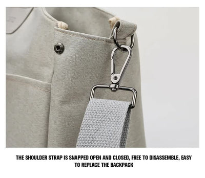 Size Large Grey Stylish Multi-Function Diaper Bag - Insulated Tote with Shoulder Strap for Baby Essentials