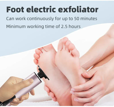 Black Rechargeable Electric Foot File with 9 Speed Settings - Callus Remover for Smooth Feet