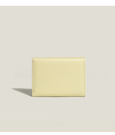 Pink Compact Women's Bow-Accent Wallet - Fresh Minimalist PU Leather Foldable Card Holder with Multiple Slots